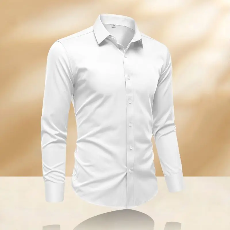 

Busin Casual Long Sve Men's irt Premium Anti-Wrinkle Non-Iron Slim Fit Pure Color Spring Autumn New Sle