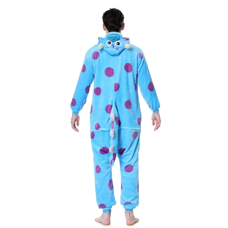 

★Halloween Cosplay Costume Unisex Cartoon Onesies Sullivan Mike Men Women Couple Pajamas Green Blue ♥ All corners of the country