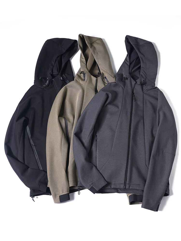 

Outdoor Casual Couple Hoodie High Elastic Breathable Jaet Men's Trendy Stand Fit Long Sve Zipper Closure Color