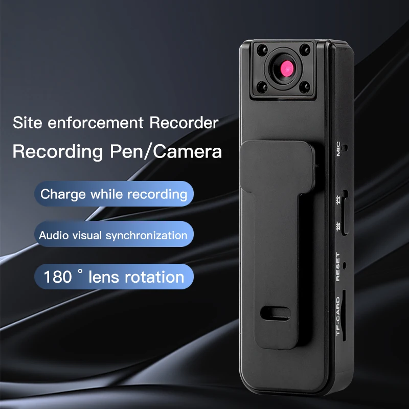 HD 1080P Mini Body Worn Camera 130 Degree Wide Angle Digital Camera IR Night Vision Video Security Cam Noise Reduction with Clip