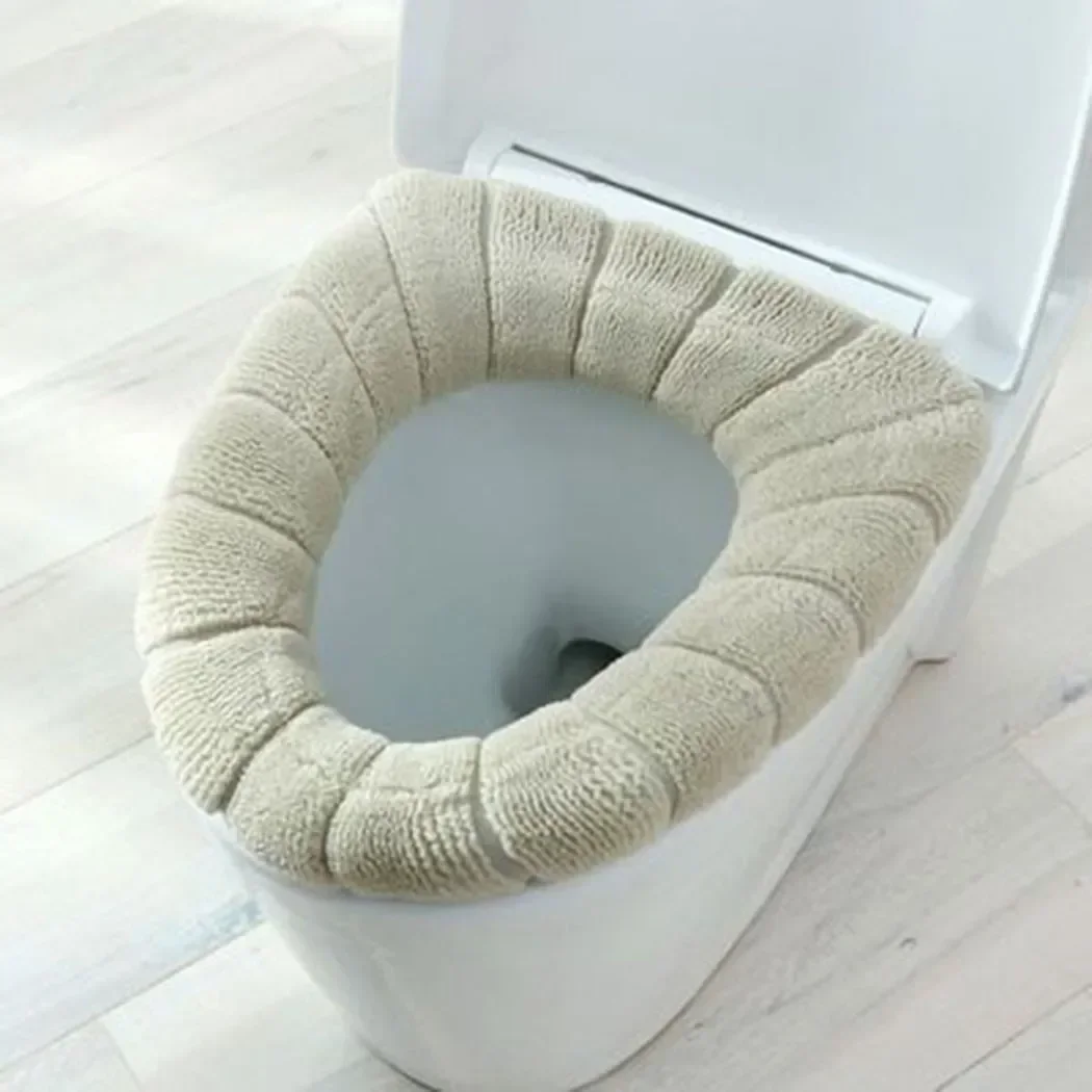 Bathroom Toilet Seat With Handle Closestool Washable Soft Winter Warmer Mat Pad Cushion Toilet Seat Bidet Lid Mat Cushion