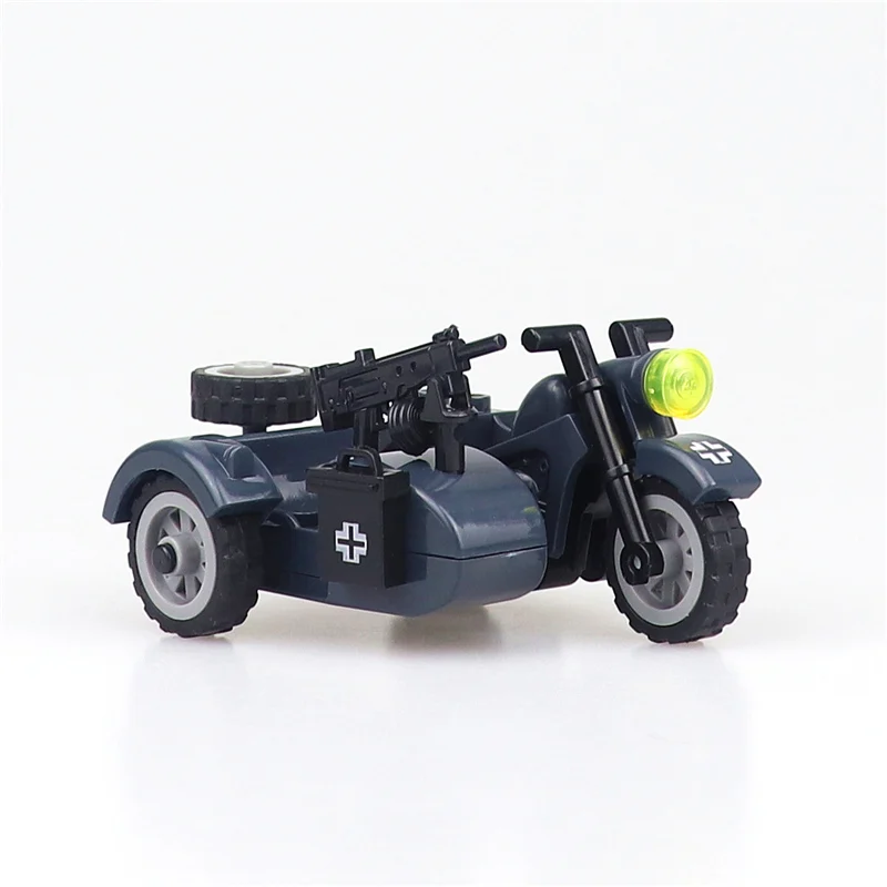 WW2 Soldaat Mount Carrier Voertuig Motor Tank Bouwstenen Militaire Duitse Leger Motor Accessoires Model Bakstenen