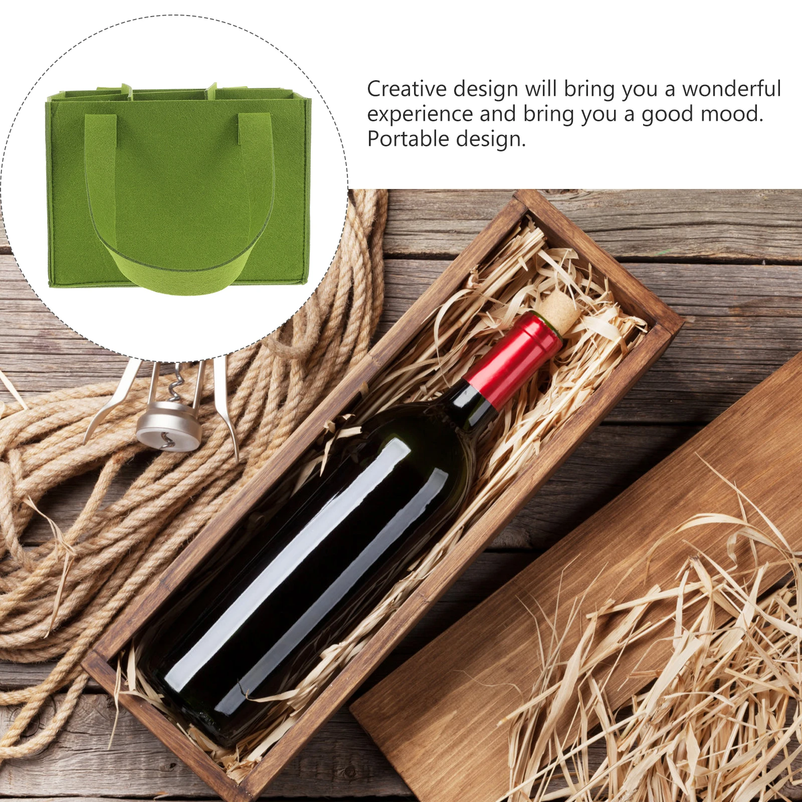 

Sturdy Divided Bottle Carrying Portable Carrying Wine Bottle Storage Beer Bag For Holiday Party Decorative Wine Gift Bag