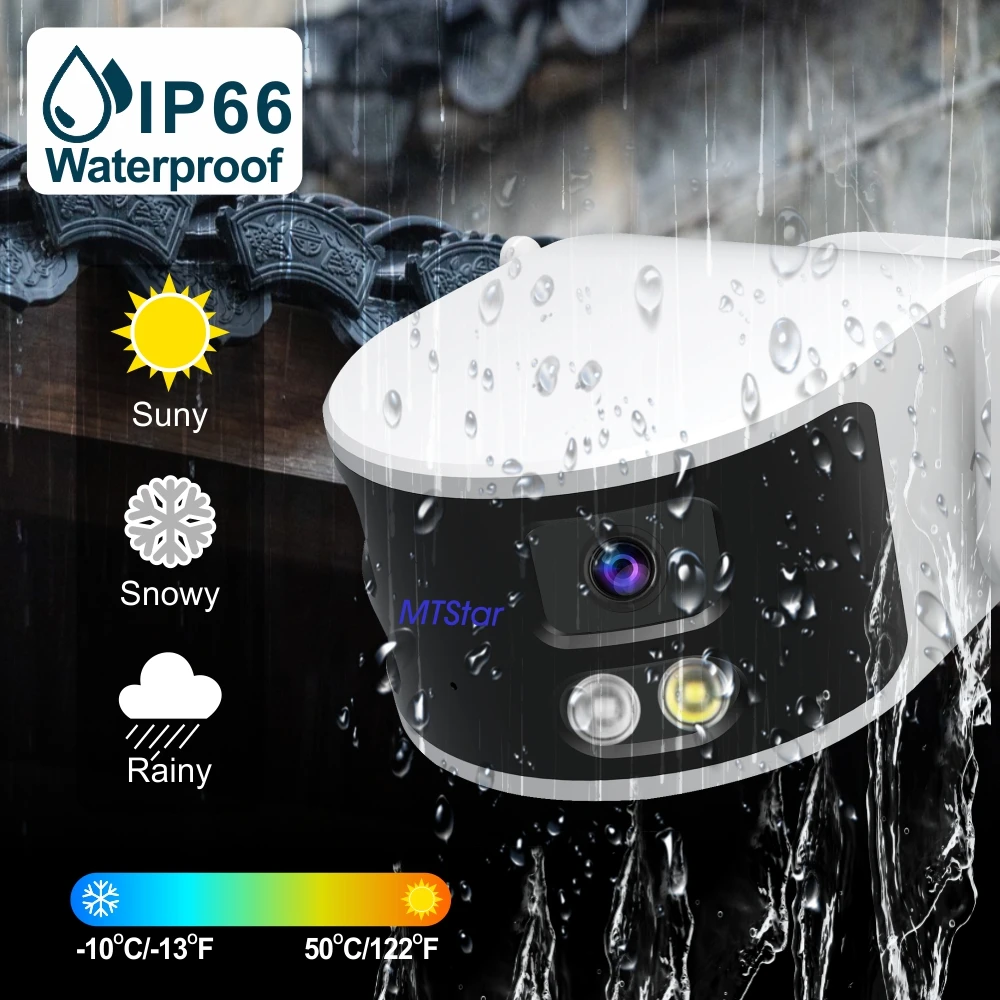 180 Degree View Dual Lens Full Color Wi-Fi Camera Used for Indoor Outdoor to Cover More Area Support Both 2.4G and 5G Wifi