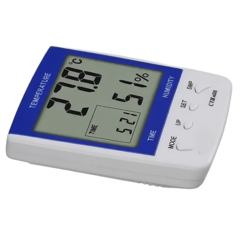 Indoor Digital Thermometer Hygrometer with Alarm Clock Hourly Chime and Memory Function for Health Plant Care Storage