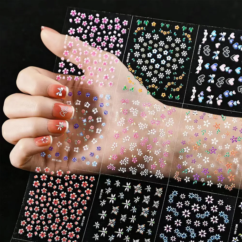 30 Sheets 3D Flower Nail Art Stickers for Vibrant Colorful Floral Nail Designs Ideal for Kids, Girls, and Women's DIY Manicure view 4