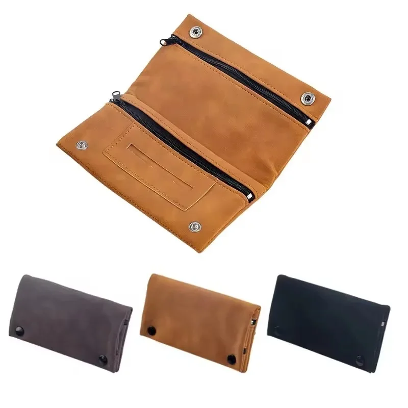 

Handmade Leather Tobacco Pouch Case Bag Smoking Paper Holder Case Wallet Bag Multifunctional Foldable Tobacco Storage Bag Pouch