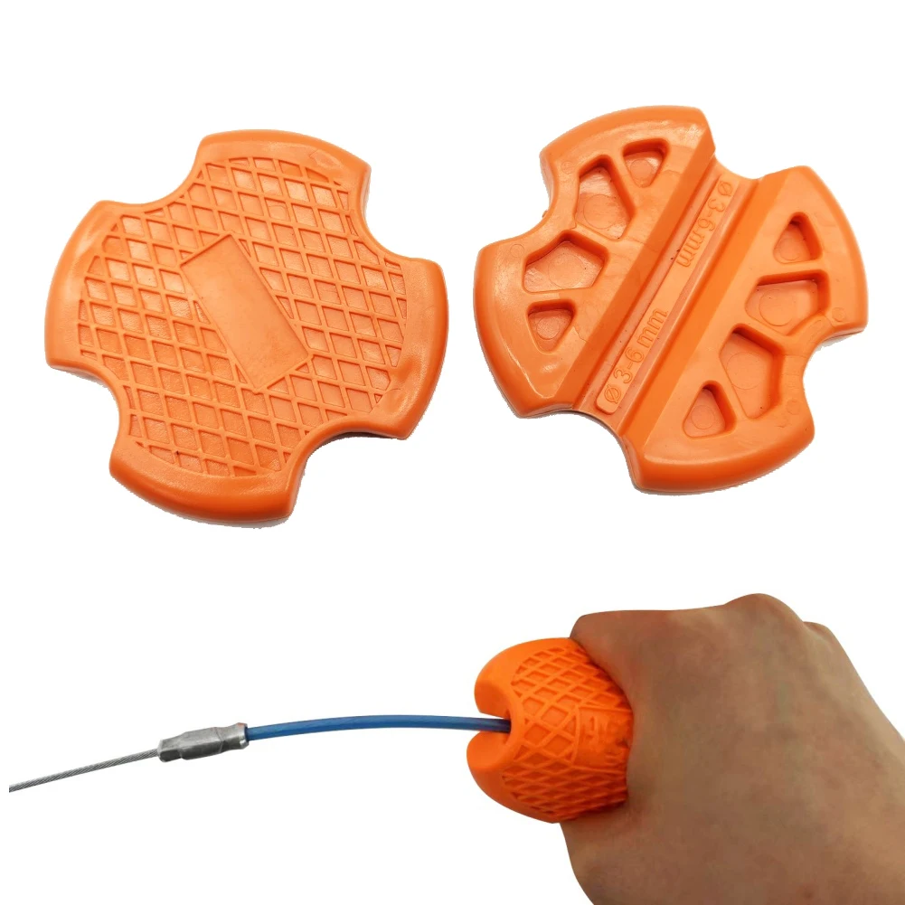 3-6mm Threading Aid Cable Puller Tool for Electricians Polyoxymethylene Nylon Construction Non-Slip Handle 8x8mm Orange
