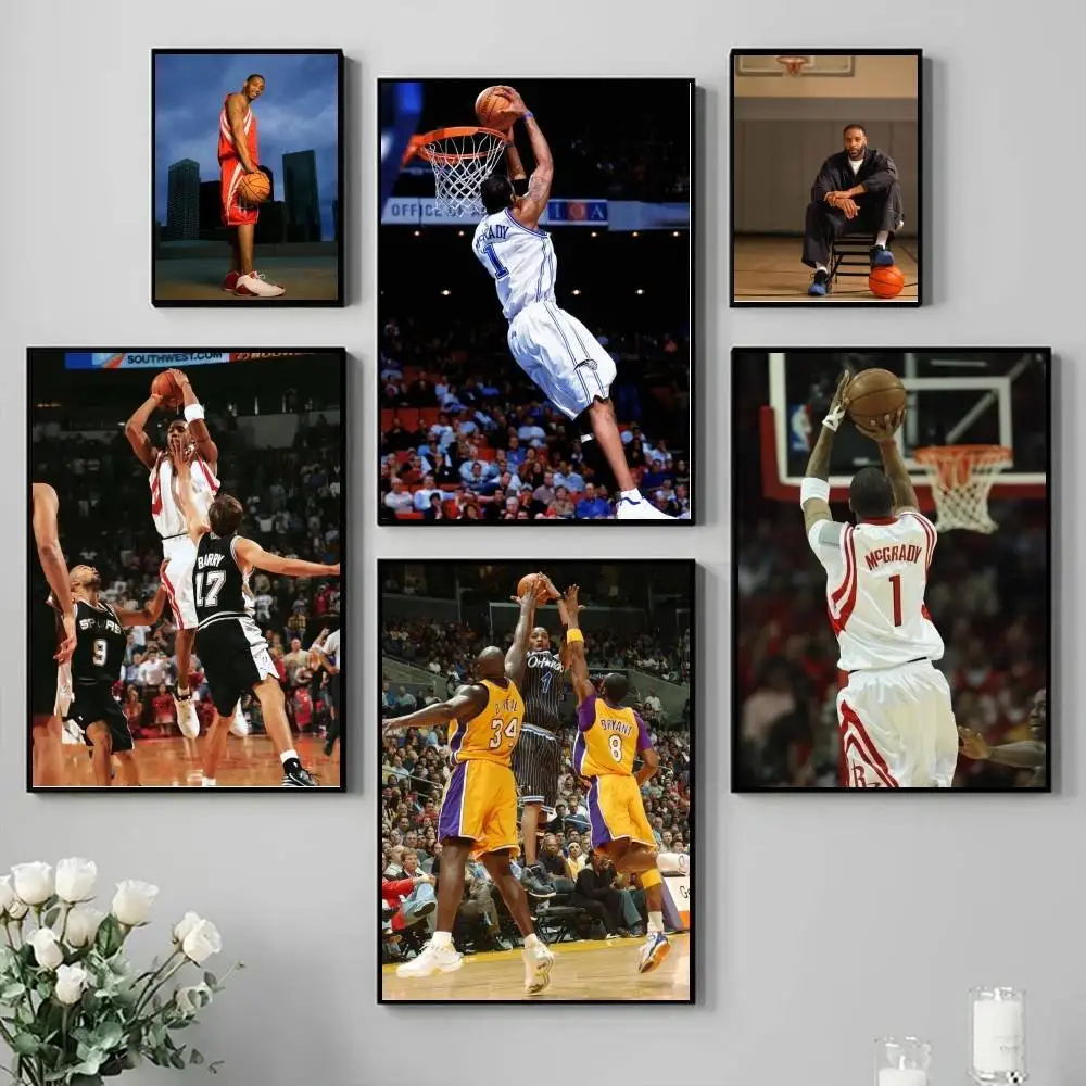 1PC Athlete T-Tracy M-McGrady  Poster Self-adhesive Art Wate