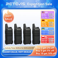 Retevis RT622 Mini Walkie Talkie 4 Pcs Walkie-talkies PMR446 FRS Portable Two Way Radio communication radio for Restaurant Hotel
