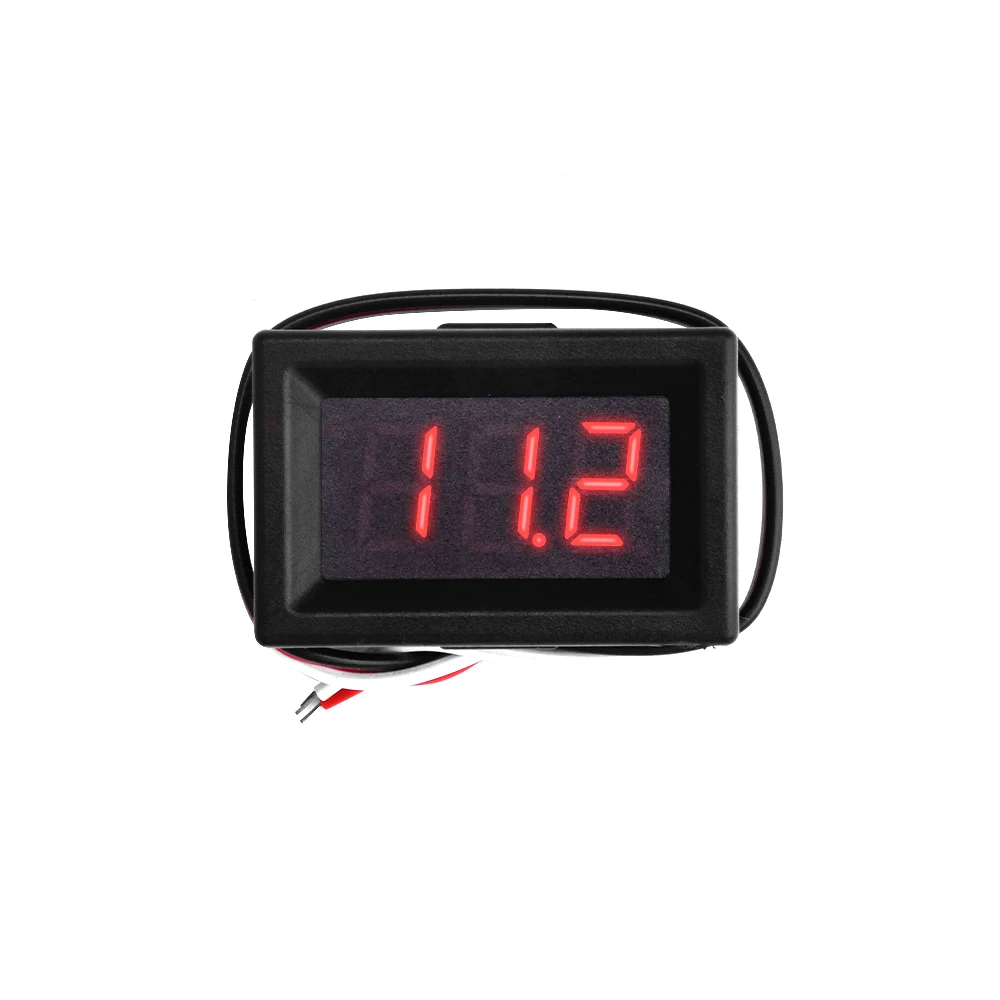 0.36 Inch DC 3-30V Digital Voltmeter Voltage Tester Gauge LED Display 3-wire Volt Tester with Shell for Car Motor Panel Mount