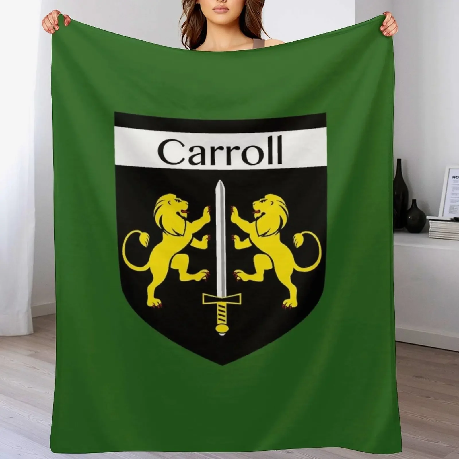 

Clan Carroll family crest (small) Throw Blanket warm for winter Plush Luxury Thicken Blankets