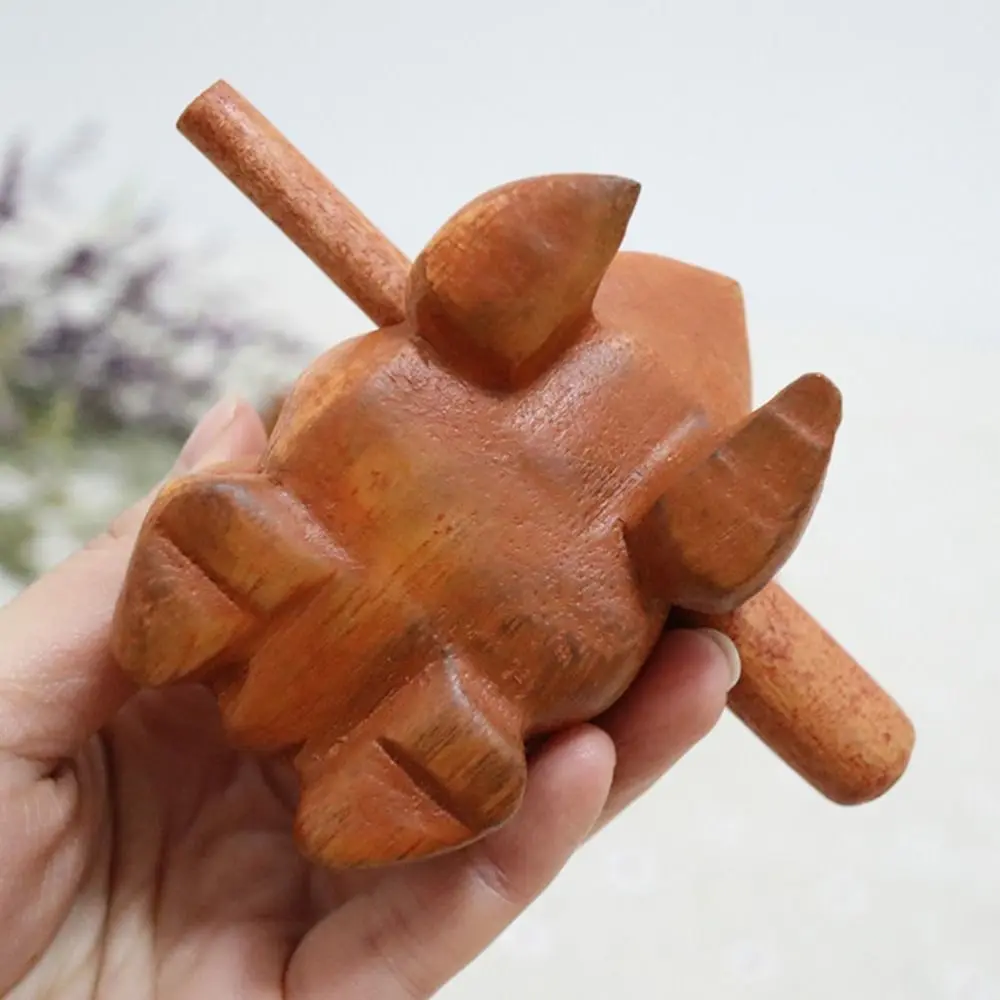 Guiro de Madera Portátil con Diseño de Rana, Instrumento Musical Artesanal de Rana de la Suerte, Artesanía de Rana de la Suerte, Decoración para el Hogar y la Oficina
