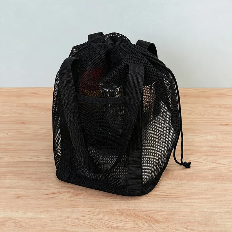 Large Capacity Beach Bag Drainage Cosmetic Storage Bathing Bag Toiletry Makeup Bag Children's Coastal Mesh Wash Tote Bag view 6