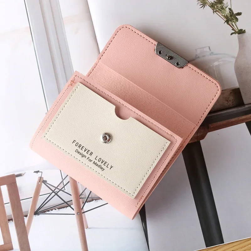 Cartera pequeña para mujer, billetera pequeña plegable con personalidad para estudiantes, carteras lindas de moda para mujer, monederos al por mayor