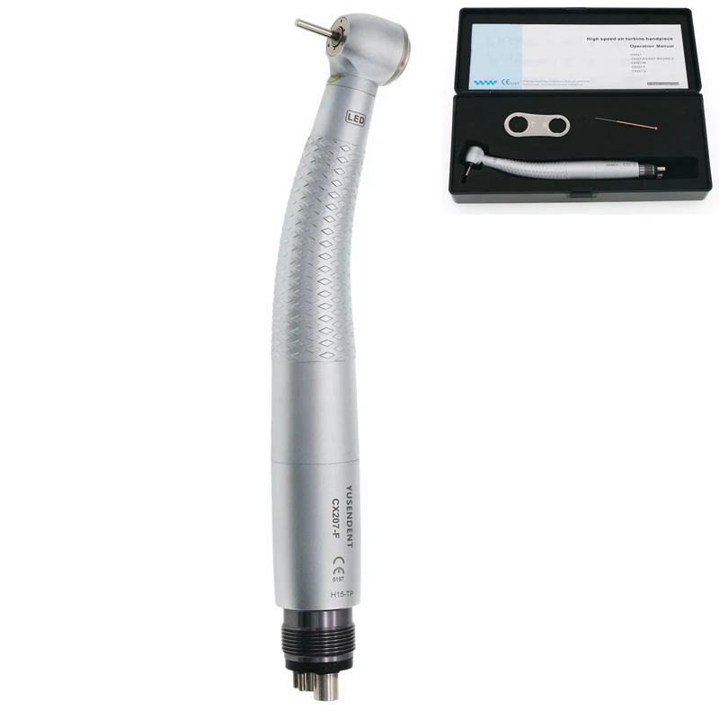 COXO dental CX207-F Push Button 3 Way Spray 3 Air Led High Speed Handpiece Coxo Led High Speed Handpiece with Generator