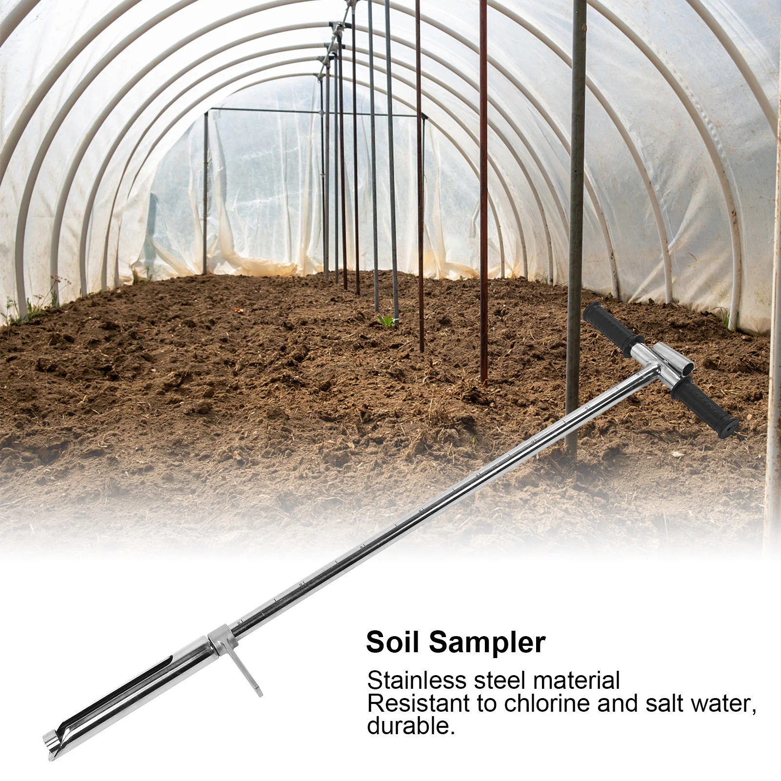 

Soil Sampler Soil Sampler Probe 105cm Length 38mm Mouth Stainless Steel Soil Sampling Probe Tool with Pedal Soil Sampler Probe