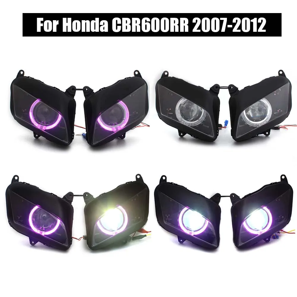 

Motorcycle LED Lo/Hi Beam Accessory Custom Head Light Lamp HID Bi-Xenon Headlight Assembly For Honda CBR600RR 07-12
