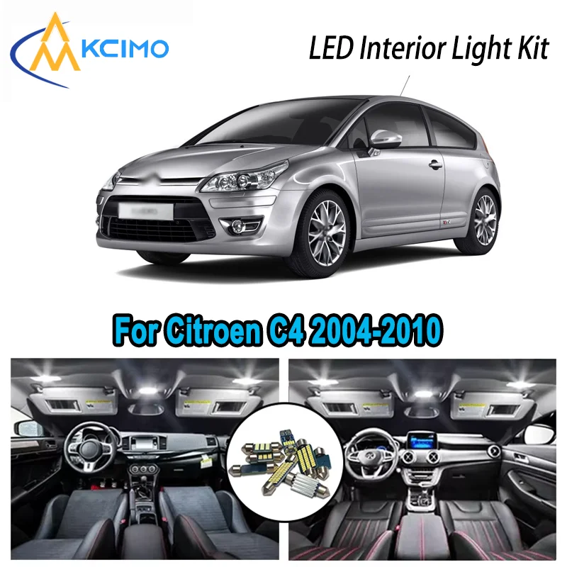 

For Citroen C4 2004-2010 2006 2007 2008 2009 Premium Bright LED Interior Dome Map Trunk Light Kit Car Led Lamps Canbus No Error