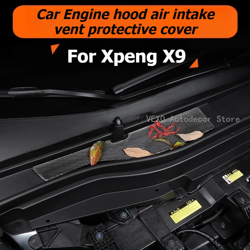 For Xpeng X9 2025 2026 Stainless Steel Car Front Hood Air Intake Vent Special Protective Cover Air Inlet Insect Protective Cover