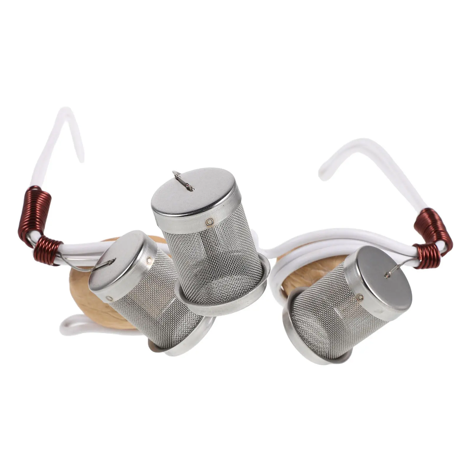 Gafas de Moxibustión Reutilizables con Marco de Nuez Natural, Tres Copas de Malla, Ergonómicas y Portátiles para Moxibustión Ocular TCM y Cuidado Spa en Casa