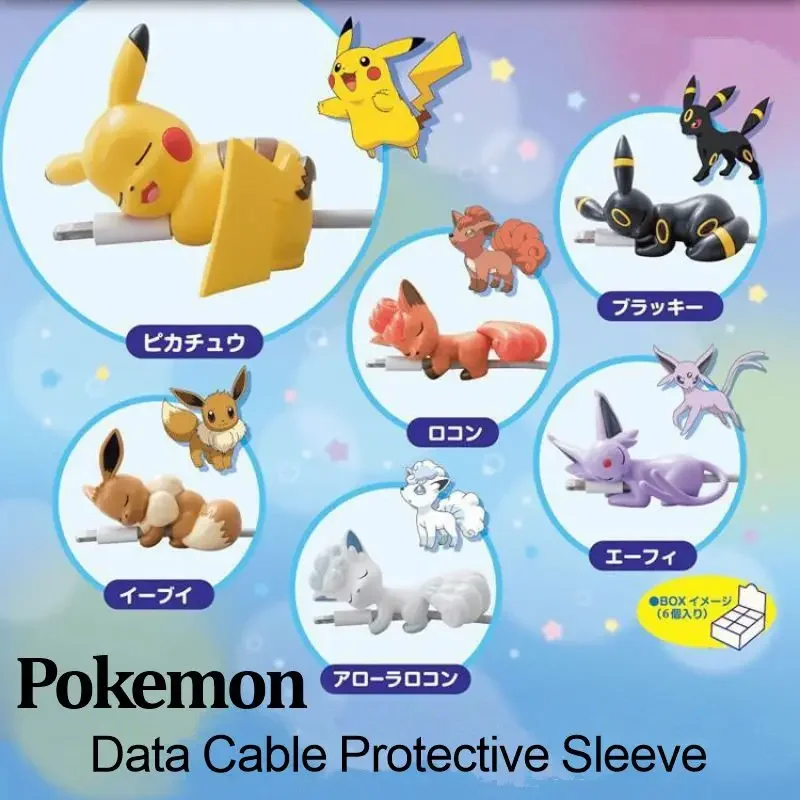 Pokemon Pikachu cavo dati manicotto protettivo moda cartoni animati figura fibbia cavo di ricarica Usb filo morso copertura protettiva giocattolo