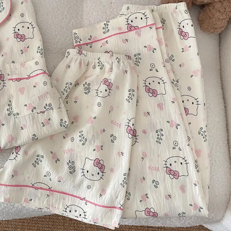 

Women's Printed Summer New Short Sleeved Shorts Pajamas Set Cartoon Women's Cardigan Trousers Home Wear Set Soft Three Piece Set