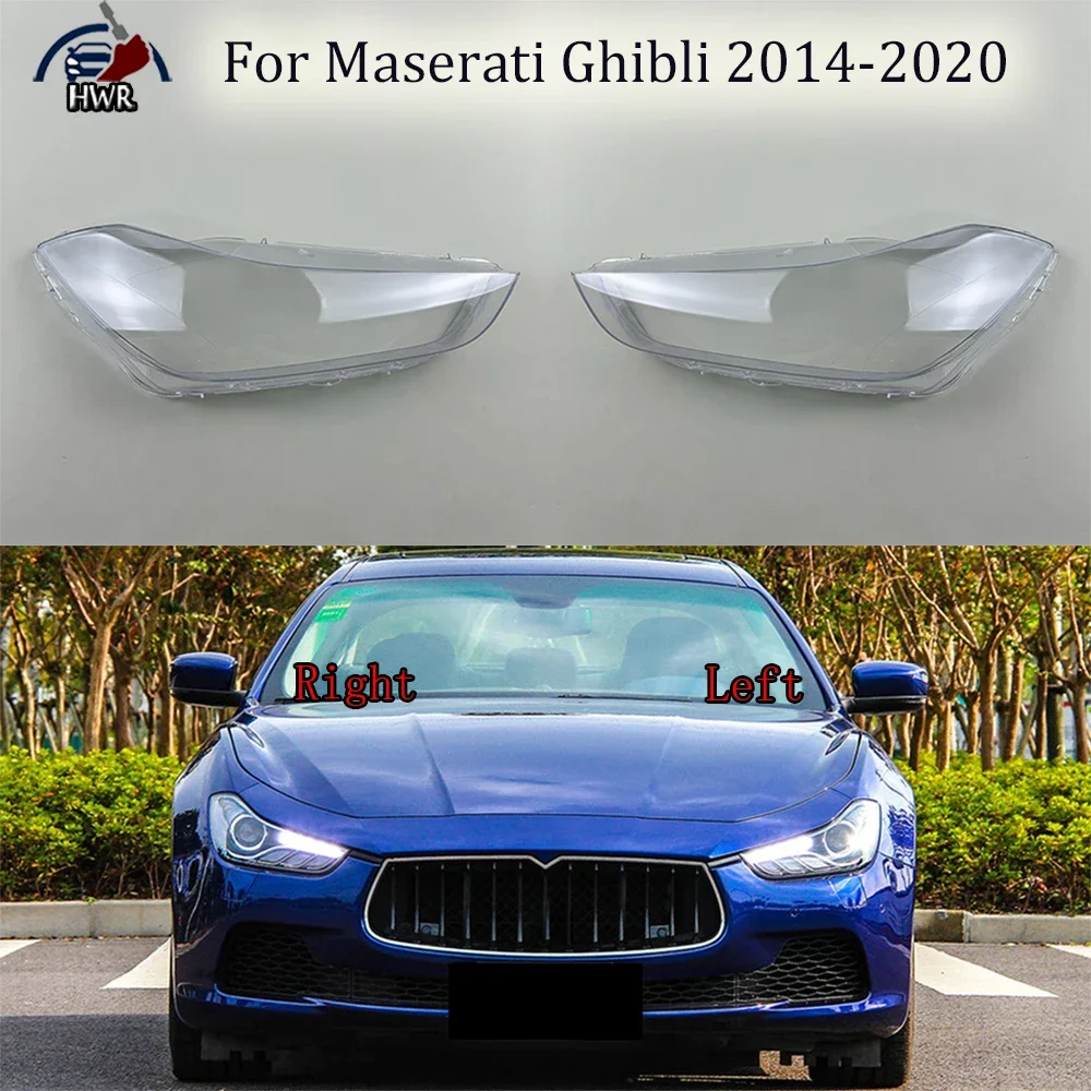 

For Maserati Ghibli 2014-2020 Front Headlight Cover Transparent Shade Lamp Headlamp Shell Plexiglass Replace Original Lampshade