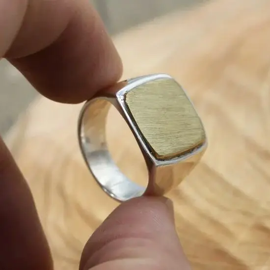 S925 sterling silver ring accessory, retro punk style fashion trend ring, wide face personalized men's style
