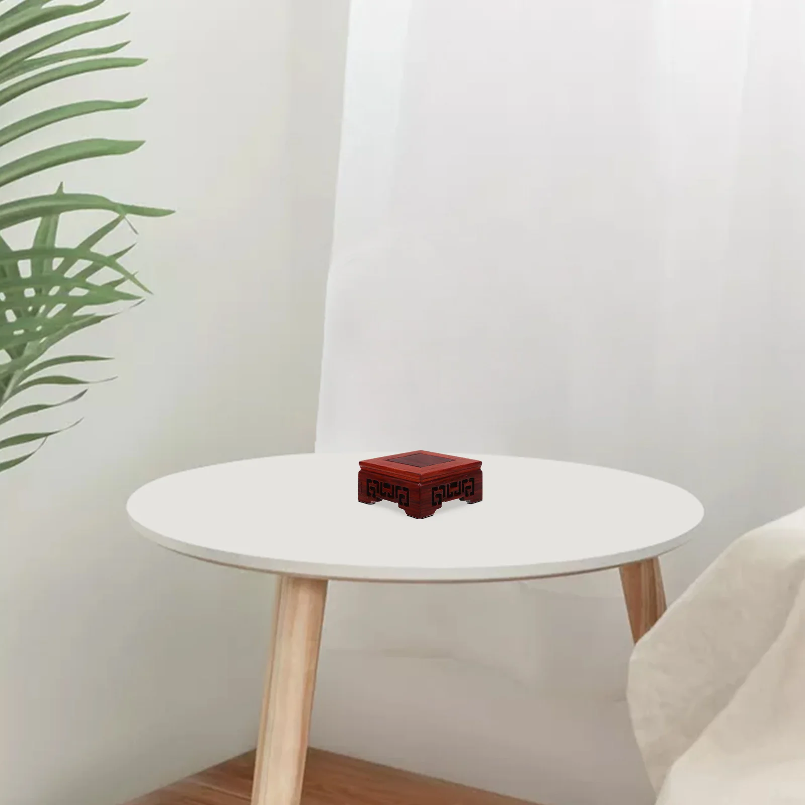 

1pc Wooden Flowerpot Stand, Rustic Plant Display Base, Reusable Potted Plant Riser, Buddha Statue Holder, Vase Stand, Indoor