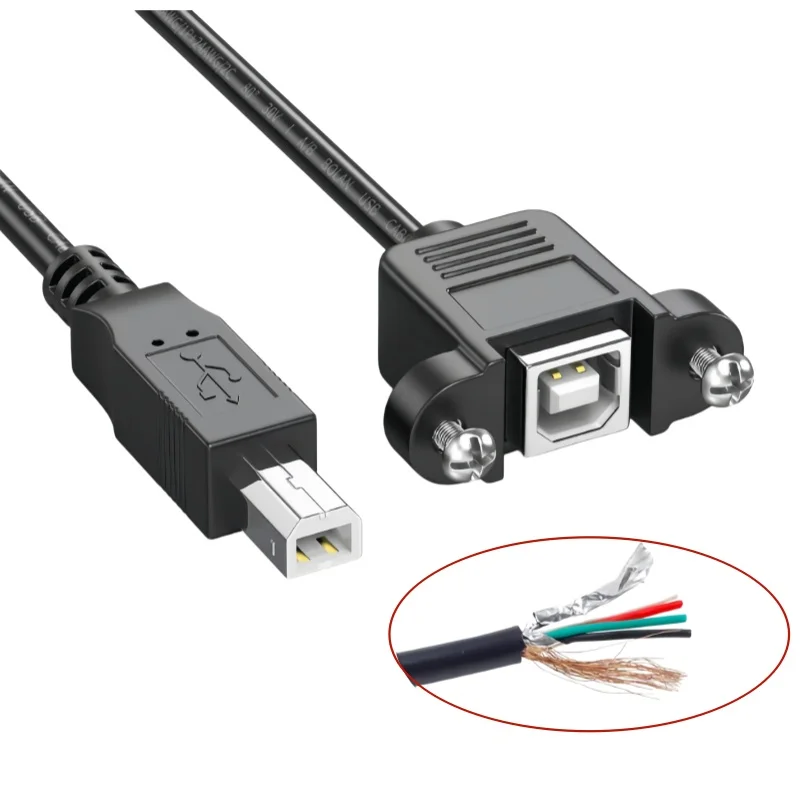 USB square port male-female printing line is suitable for electronic organ sound card electronic drum
