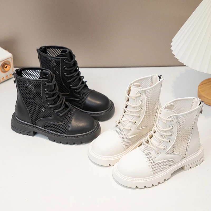 girls-mesh-ankle-boots-sandals-2026-new-summer-kids-chunky-school-boots-non-slip-comfort-versatile-chic-outdoor-play-daily-wear
