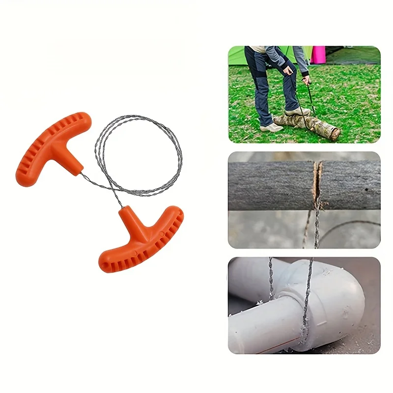 Multipurpose Mini Wire Saw - Outdoor Camping Stainless Steel Hand Pulled Wire Rope Mini Pocket Saw Survival Equipment