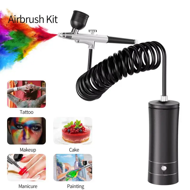 Portable Airbrush Set With Compressor USB Charging 03mm Nozzle For Painting Tattoo Manicure Makeup Model Coloring