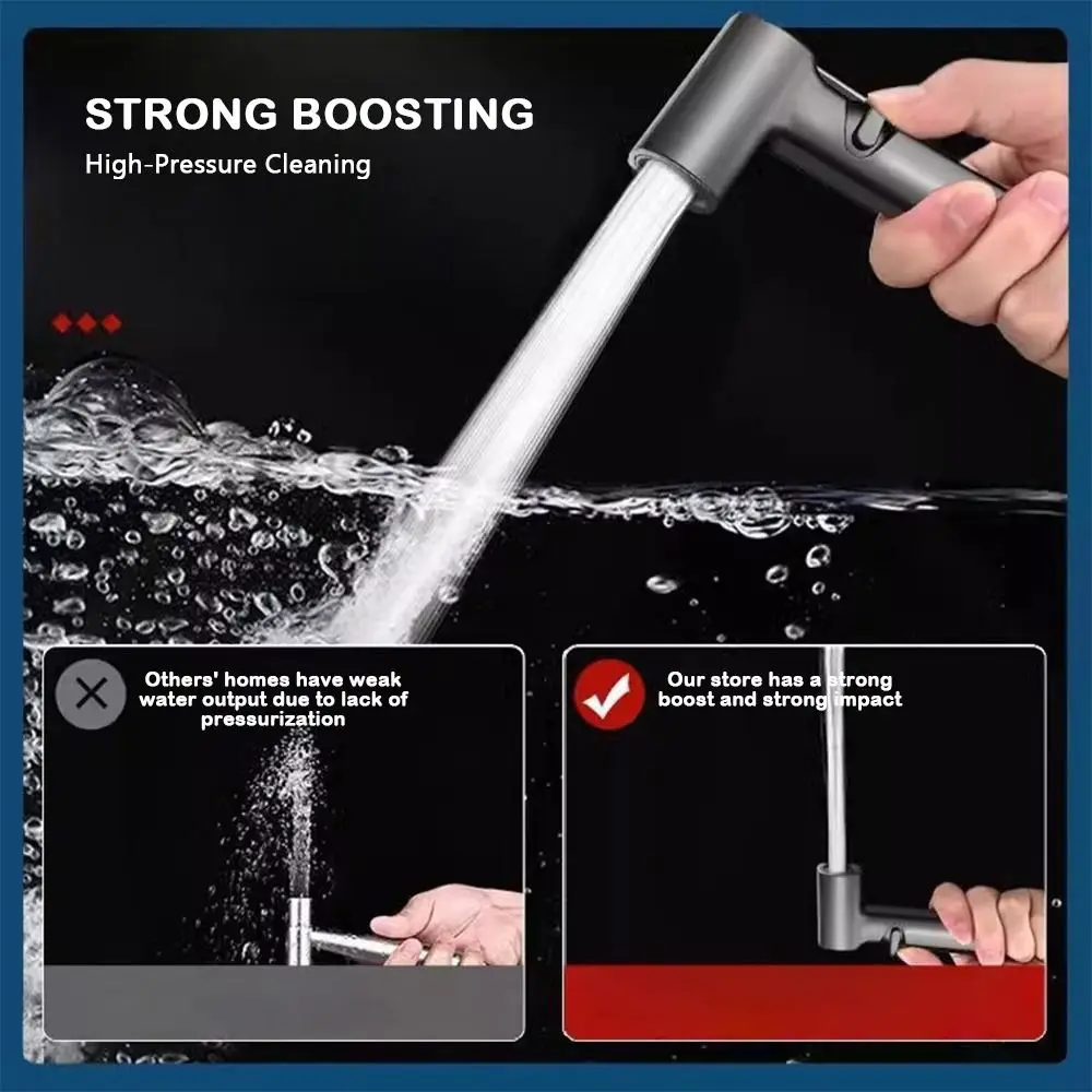

Stainless Steel Toilet Companion Easy To Install High Pressure Flush Spray Convenient Use Luxury Design Bidet Nozzle