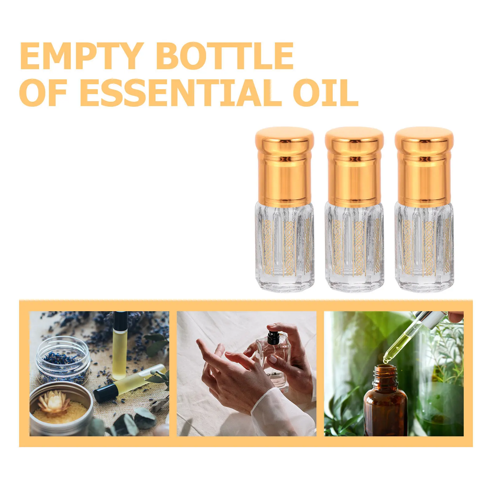 

6Pcs Essential Oil Roll-on Bottles Small Portable Durable Glass Containers for Travel Perfume Storage Refillable Rolling Bottles
