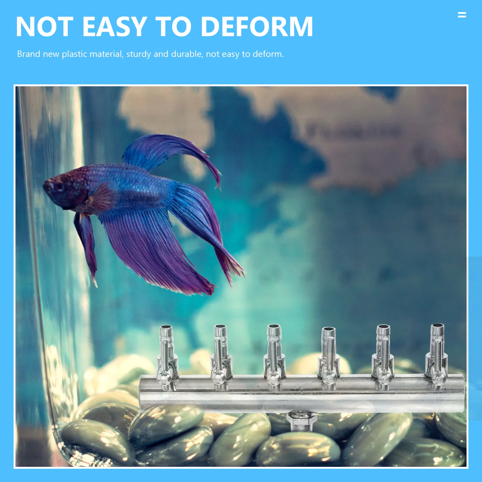 6 طرق 8 إلى 4 مللي متر مضخة هواء من الفولاذ المقاوم للصدأ رافعة تدفق حوض السمك صمام تحكم مضمن الفاصل أنبوب الأكسجين الموزع الفضة