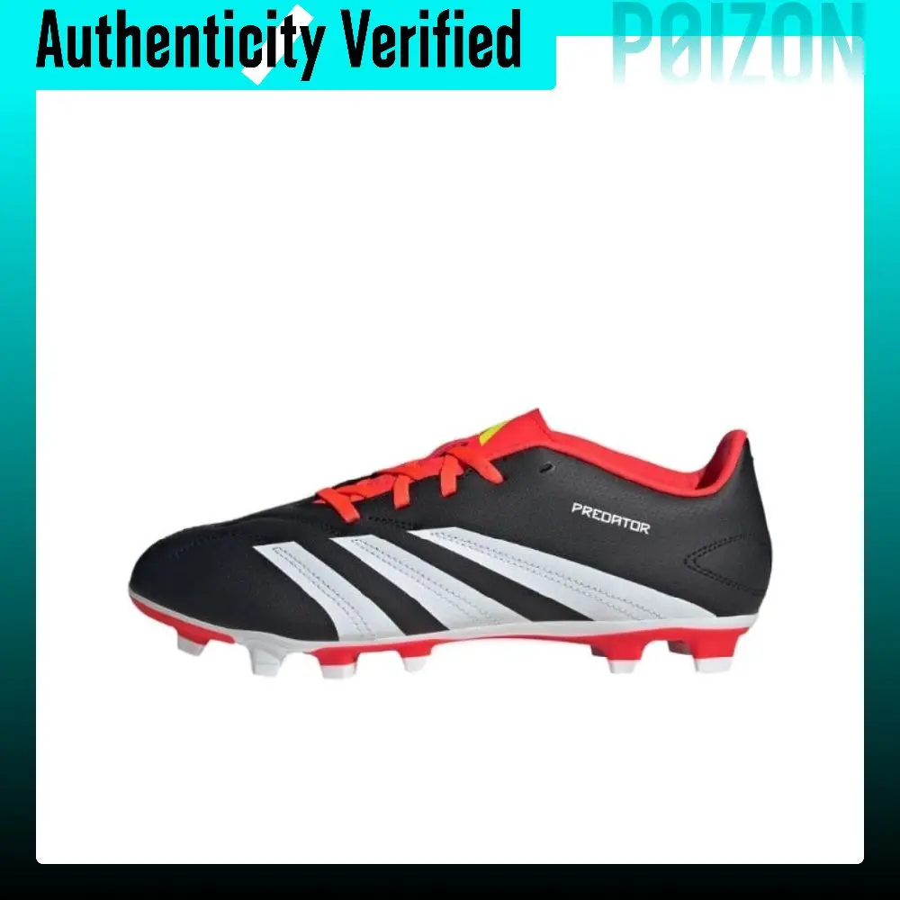 Adidas Predator CLUB Soccer Shoes Unisex Low Top Core Black/Shoe White/Sun Red IG7760