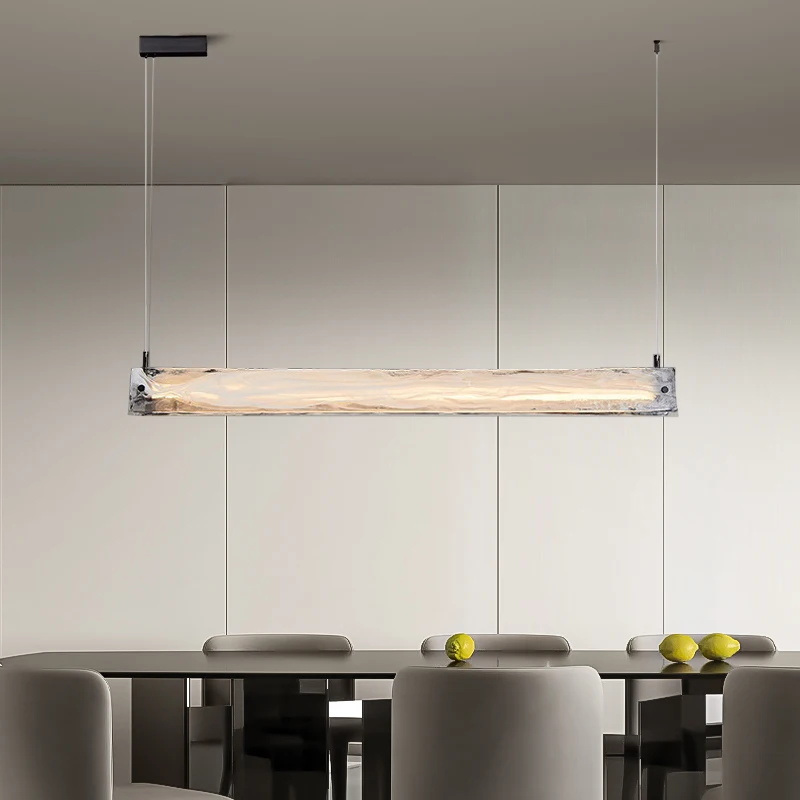 Nordic Pendant Light Kitchen Island Ceiling Hanging Lamp For Dining Room Or Restaurant Glass Chandelier Long Strip.