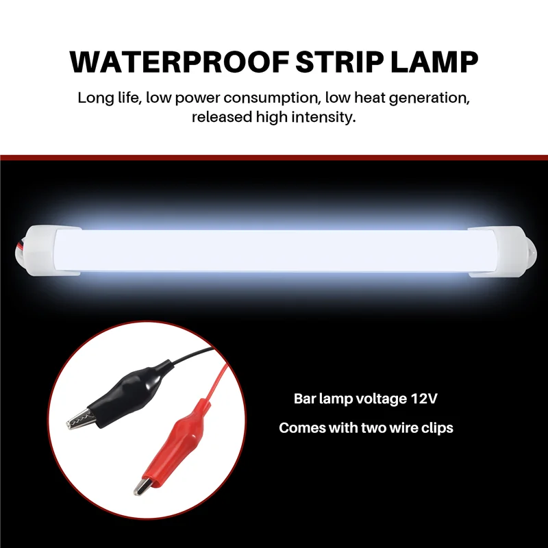 ABMI-2X 12V 車 LED SMD インテリア ライト バー チューブ ストリップ ランプ バン ボート キャラバン キャンピングカー コールド ホワイト、