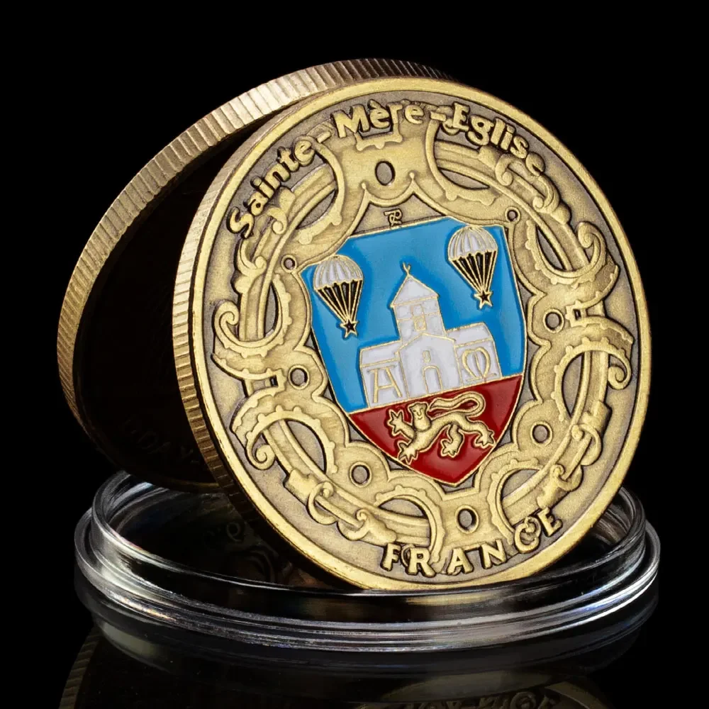 D.Day 6.6.1944 French Airborne Souvenirs and Gifts France Coin Bronze Plated Challenge Coins Commemorative Coin