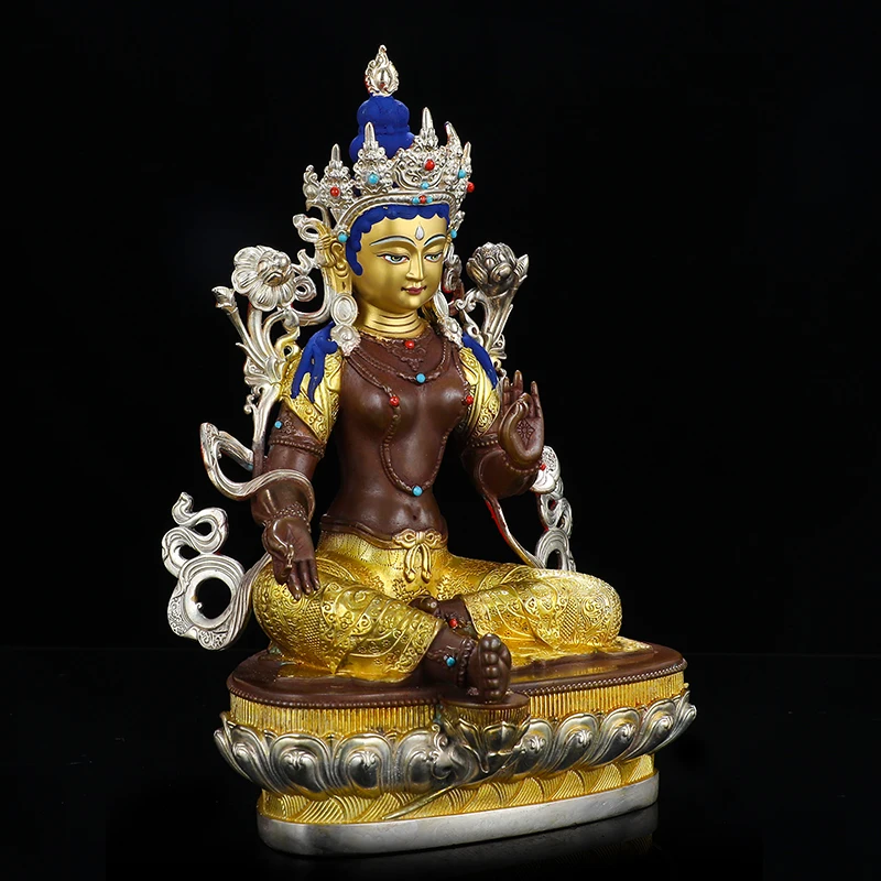 Imagem -02 - Nepal Tibet Budista Buda Estátua Tara Guan Yin Buda Estátua Home Blessing Seguro e Boa Sorte Gilding Alto Grau