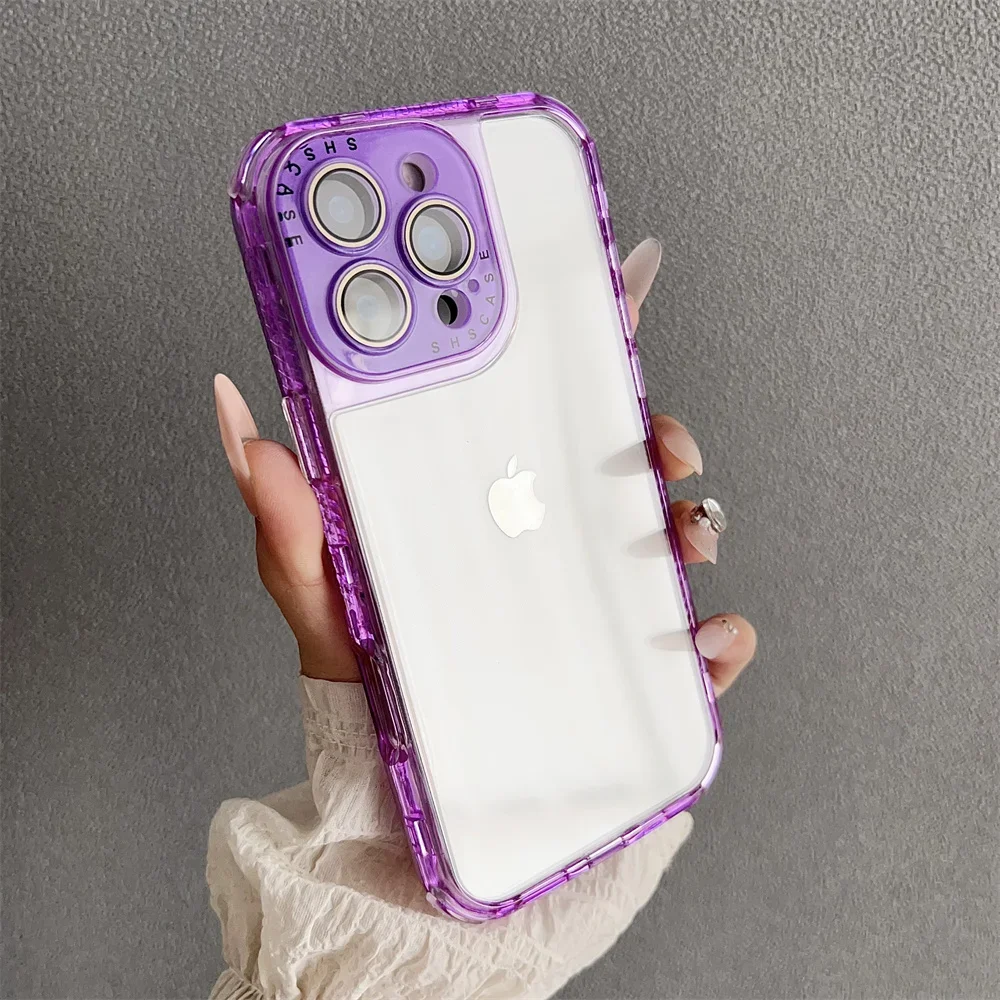 

Гибридный бампер, прозрачный чехол для телефона для iPhone 16 Pro Max 13 14 15 Plus, противоударная подушка безопасности, прозрачный чехол ﻿ для женщин и девочек