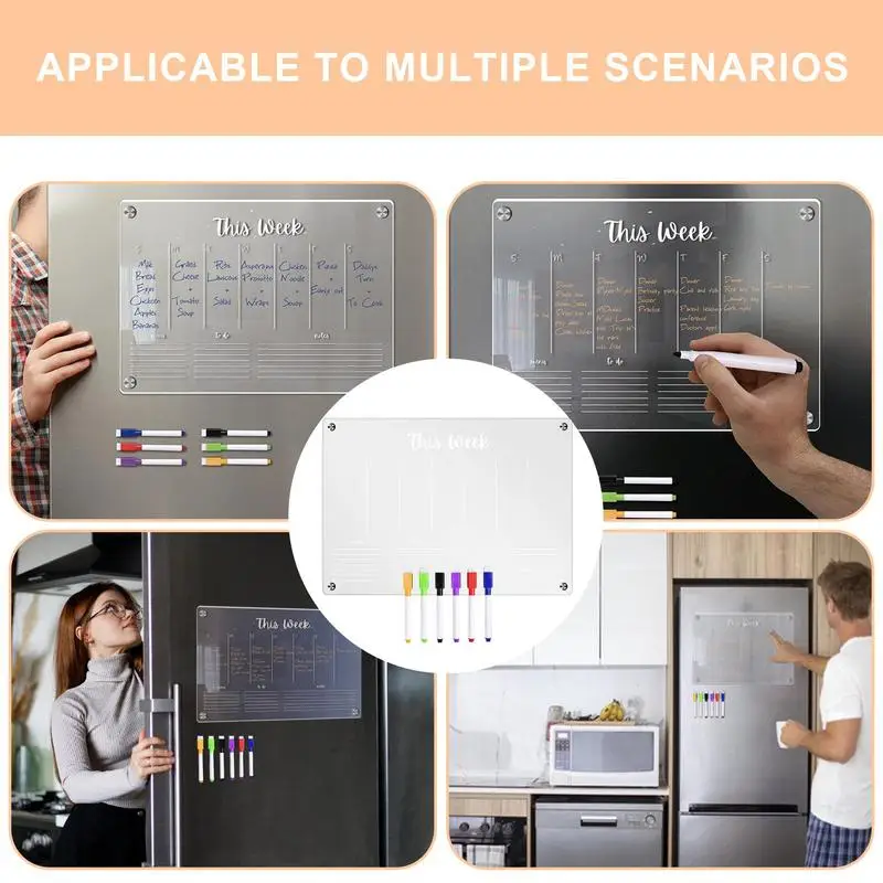 Acrylic Magnetic Dry Erase Board Dry Erase Board For Refrigerator Magnetic Fridge Magnet Magnet Design Clear Acrylic Dry Erase