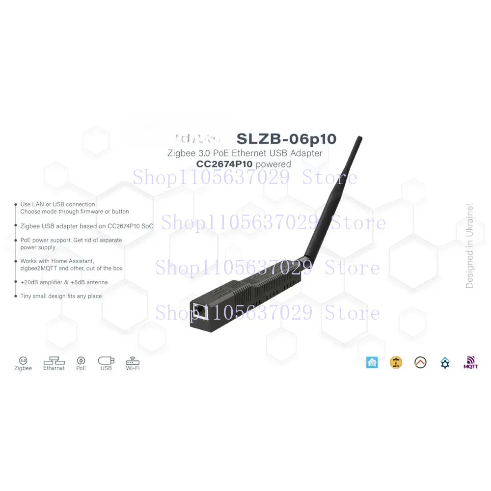 SLZB-06P10 PoE Zigbee Gateway Ethernet USB WiFi Coordinator For Home Assistant Zigbee2MQTT