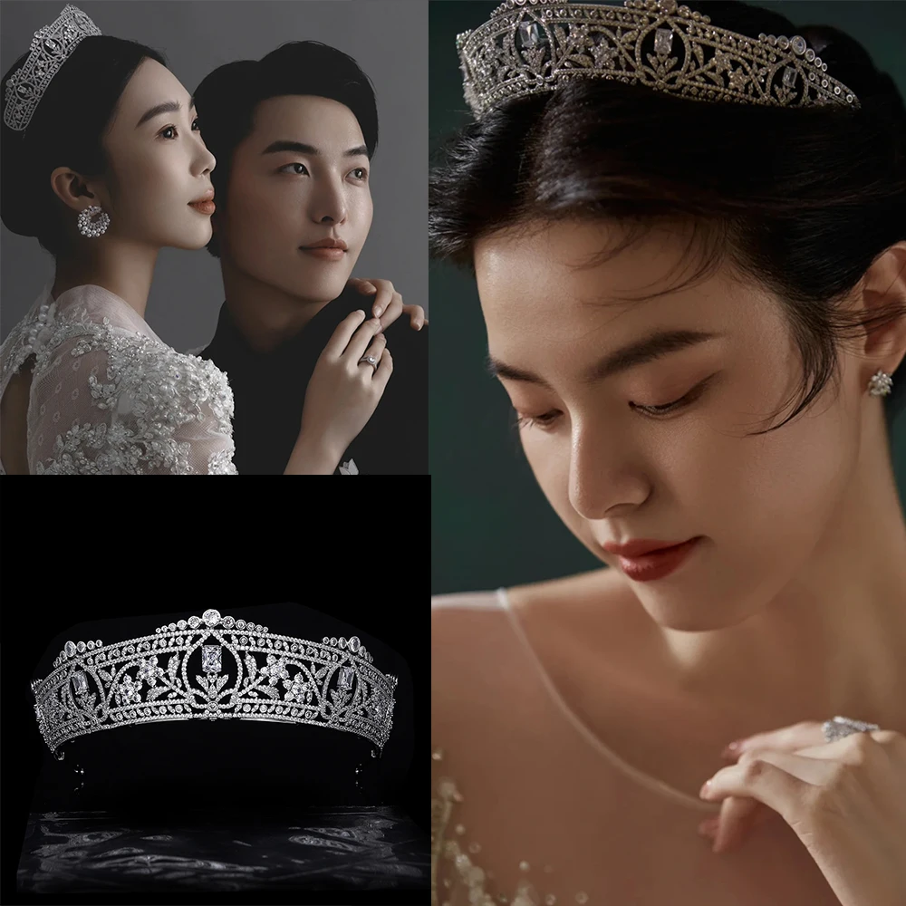 

Himstory свадебные аксессуары для волос диадемы короны кристалл циркон повязки на голову для невесты женские вечерние головные уборы для выпускного вечера