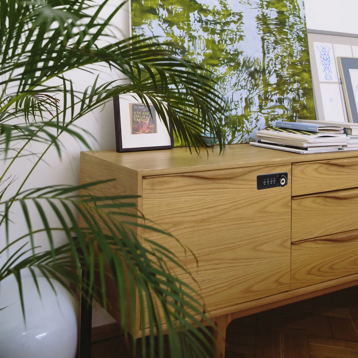 4 lucchetti meccanici con codice digitale, lucchetto da ufficio in plastica per chiusura a combinazione di cassetti