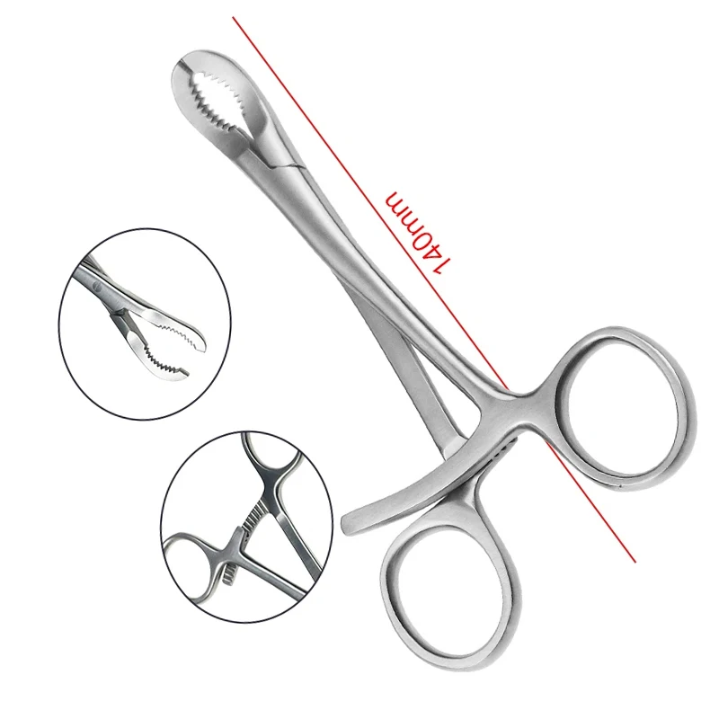 

Bone Holding Forceps Stainless Steel Toothed Phalanges Reduction Forceps Veterinary Orthopedics Instruments 1pcs