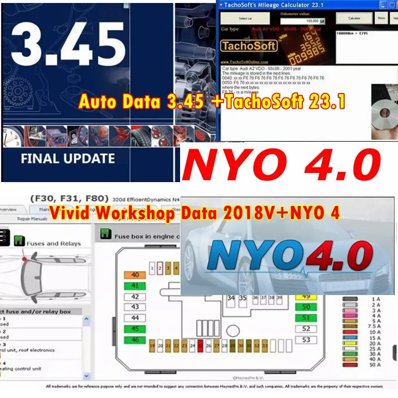 Auto Data 3.45  Vivid Workshop Data 2018V Auto Repair Software+TachoSoft Mileage Calculator 23.1 +2017 NYO 4