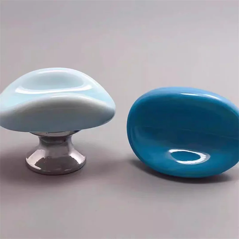 Ceramic Furniture Cabinet Door Handle Drawer Knob Handmade Wardrobe Handles Kitchen Shoe Cupbaord Pulls Small Blue knobs Diy
